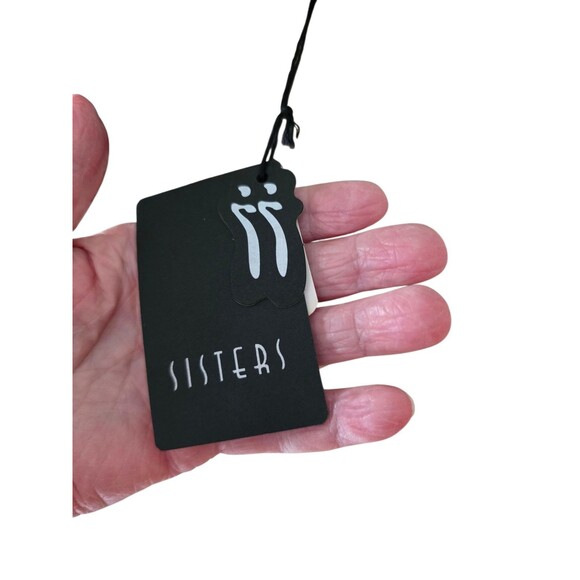 NWT II Sisters black cream gold yellow wrap front long cardigan sweater size S/M - Picture 5 of 16